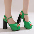 New Women Sandals Summer Shoes Sexy Peep Toe Thick High Heels Platform Black Dress Party Wedding Shoes Woman Pumps