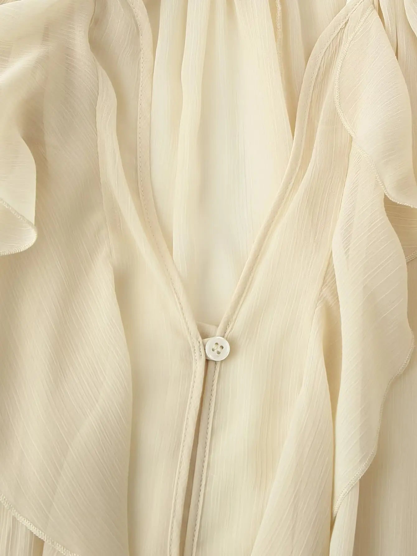 Foridol Ruffles Tiered V Neck Blouse Women Summer Spring Long Sleeve Casual Blusa Chiffon Blouses Buttons New in Female Top 2025