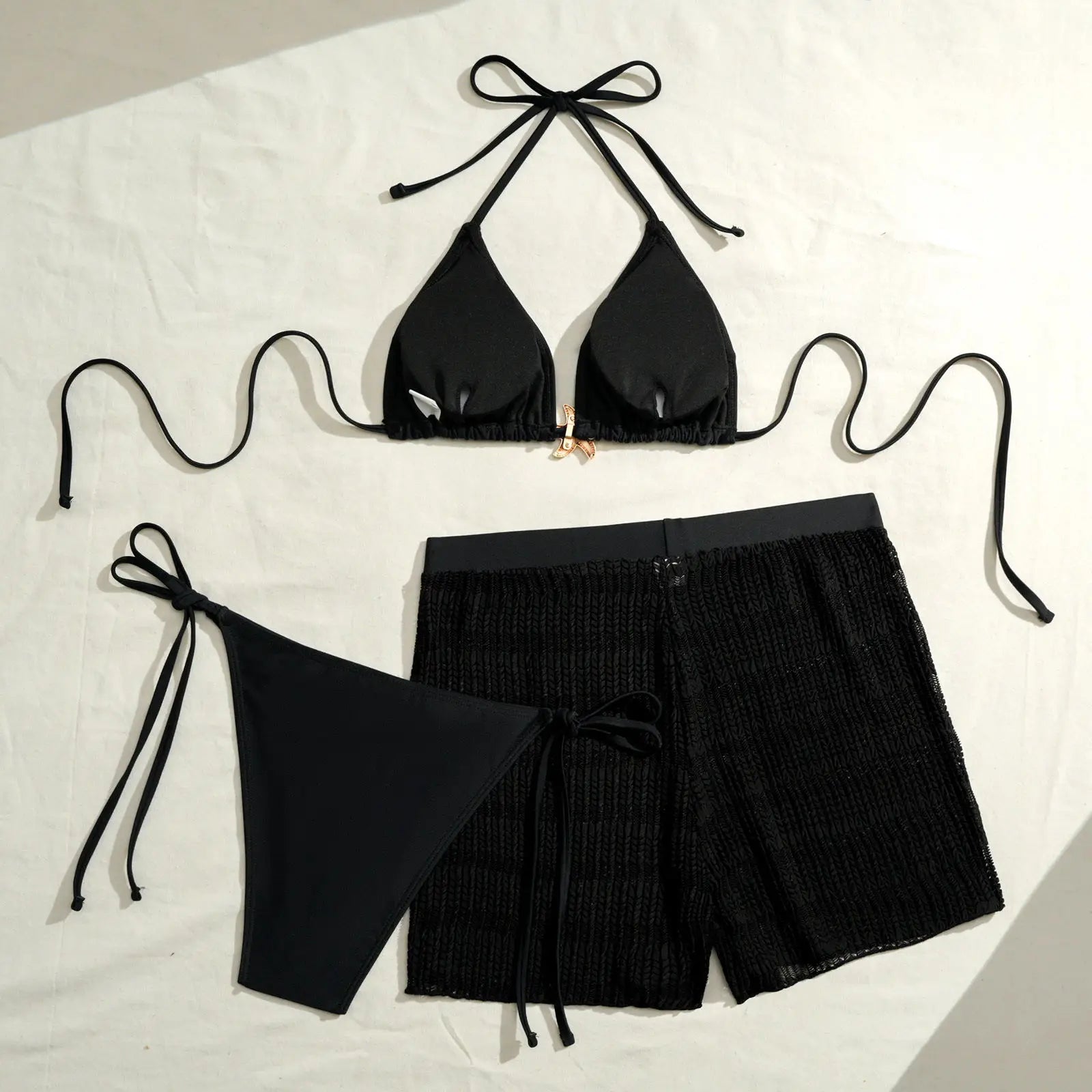 2026 Triangle String Bikinis Women 3 Pieces Swimwear Female & Beach Skirt Sexy Swimsuit Bathers Bathing Swimming Swim Suit Beach