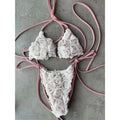 2025 New Sexy Micro Low Waist Bikini Sets Solid Swimwear Women Swimsuit Strappy Brazilian Floral Beachwear Bathing Suit biquini