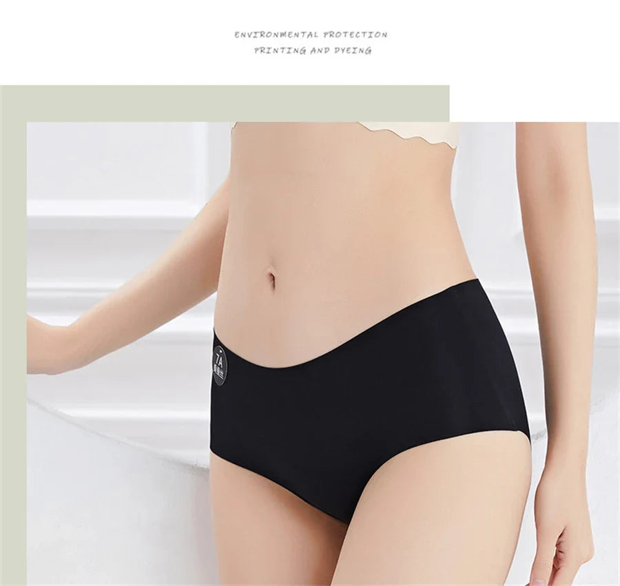 5PCS Seamless Mulberry Silk Underwear Ultral Thin Women's Panties Sexy High Elastic Invisible Briefs Soft Underpants Lingerie