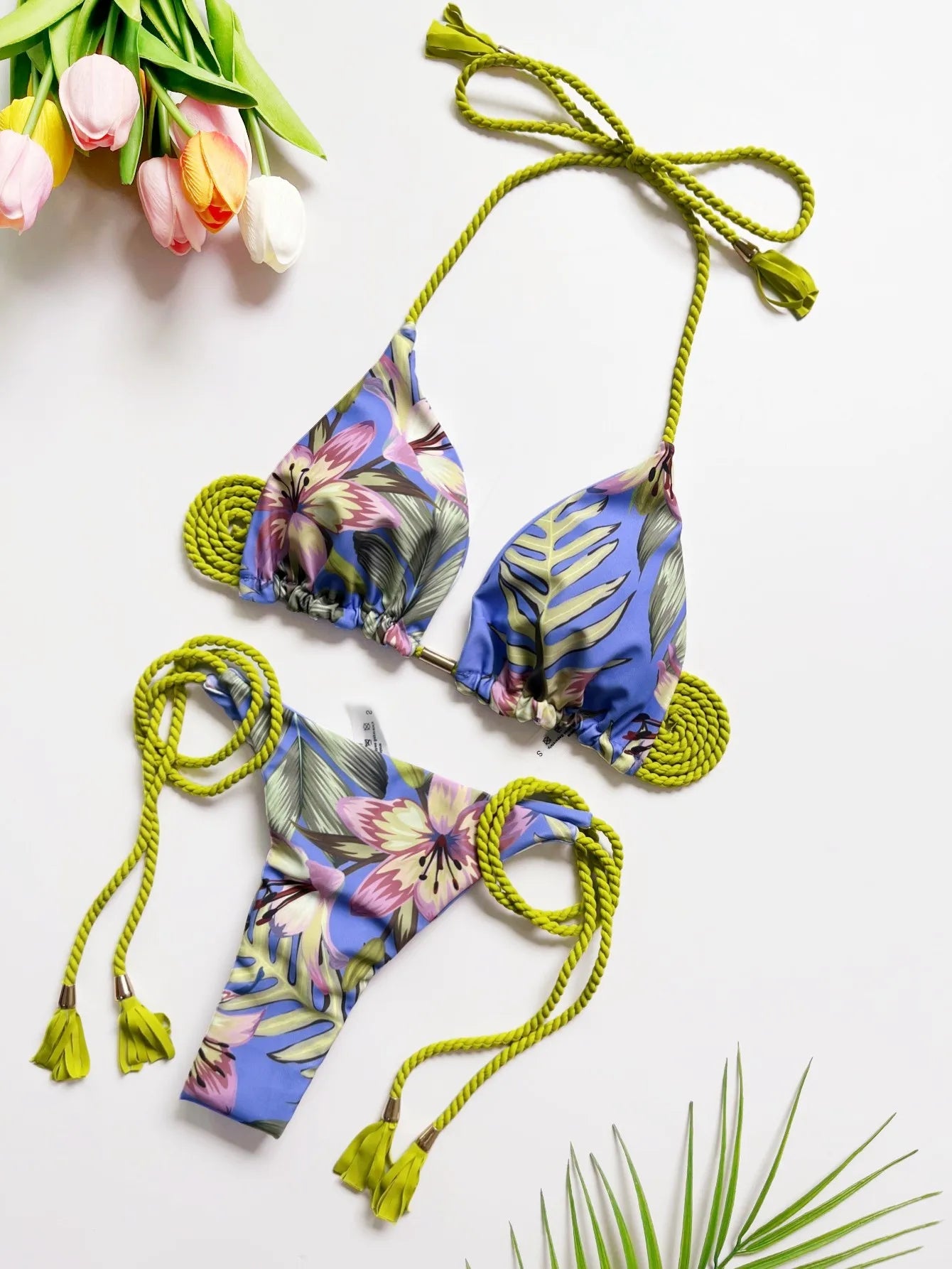 Sexy Braiding rope Bandage Solid Bikini Set Women Swimsuit  Pit strip fabric Triangle Swimwear Bathing Suit Brazilian Biquinis
