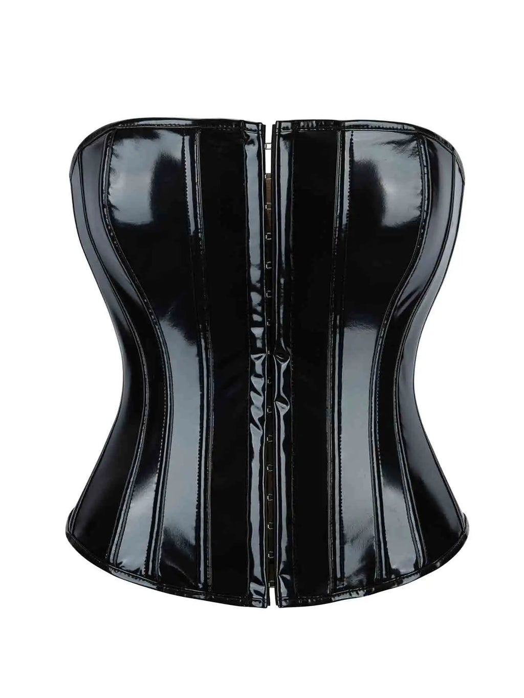 New European and American leather breasted glossy leather court corset waist corset
