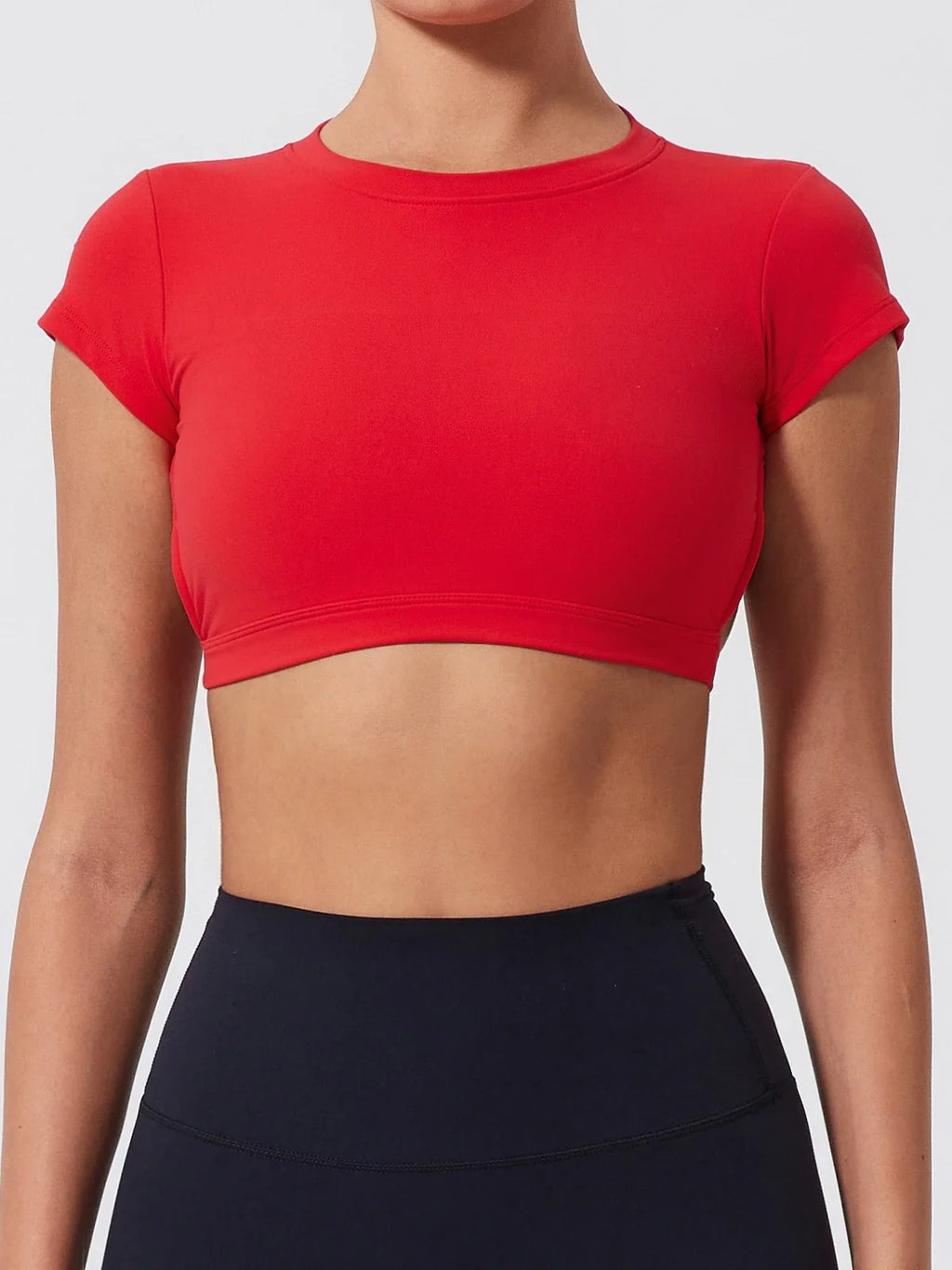 Hearuisavy Summer Sports Shirts Workout Tops Fitness Activewear Quick-Dry Yoga Clothes Sport Crop Tops Backless Gym Top Women