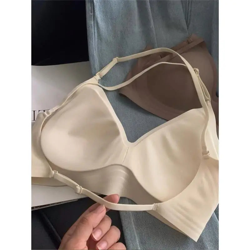 MOYISU Seamless Anime Bodysuit Women Halter Cross Back Invisible Fit Small Bust Enhancer Summer Layering Piece CA Fast Deliver