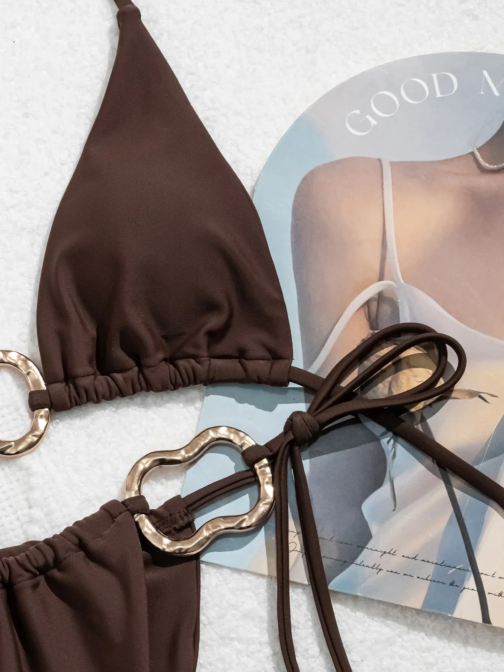 DEKA Brazilian Metal Bikini Set High Cut Swimwear Women Thong Swimsuit Bathing Suit Female Summer Beach Wear Biquini