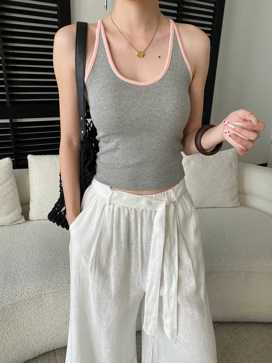 Sports vest U-neck slim fit camisole bottoming T-shirt