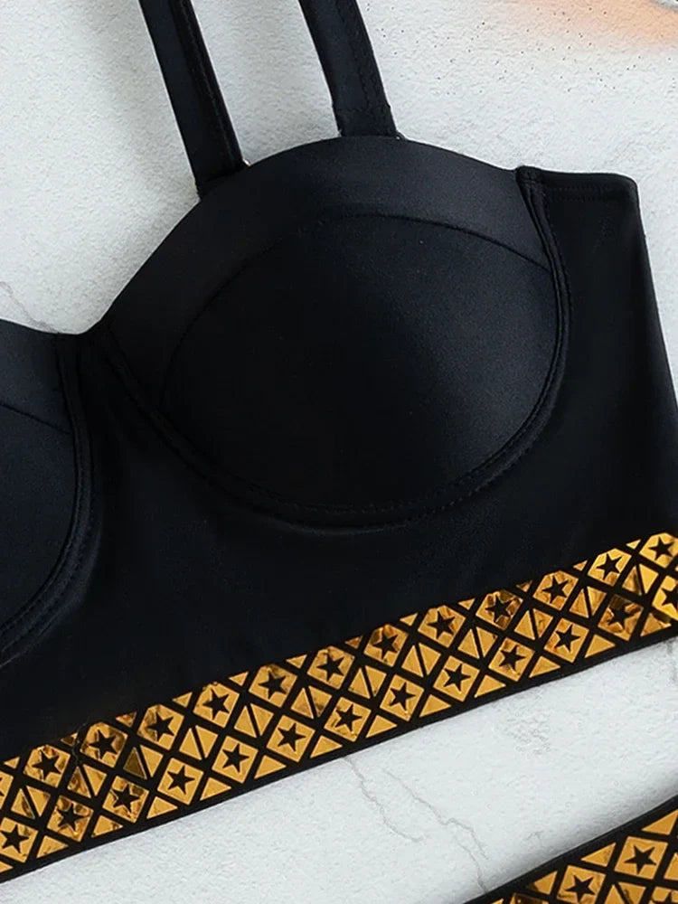 2025 Sexy Push Up Bra Cup Bikinis High Waist Bikini Female Swimsuit Women Swimwear Two-pieces Bikini set Bathing Suit Swim Lady