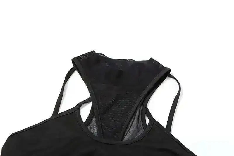 Hollow Out Sexy Cyber Y2k Bodysuits Gothic Mesh Patchwork Tops Female Glove Sleeve Mock Neck Bodysuit Fashion P4ZQ