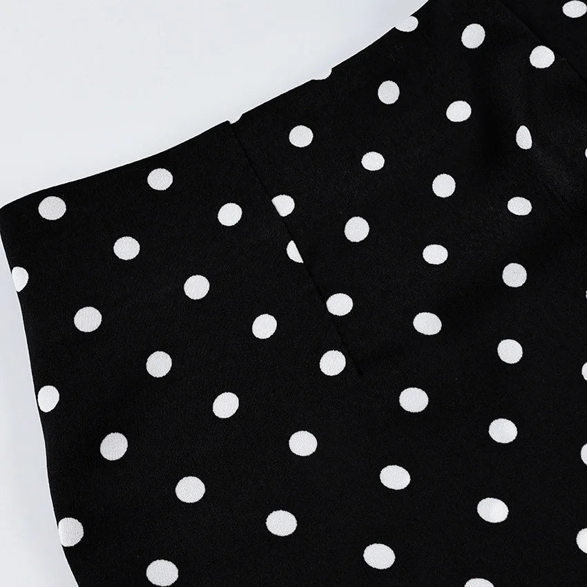 FDYOUI 2026 Woman Clothes Lace Patchwork Polka Dot Skirts Female Sexy Tight Short Skirt Black Party Night Club Dress Streetwear
