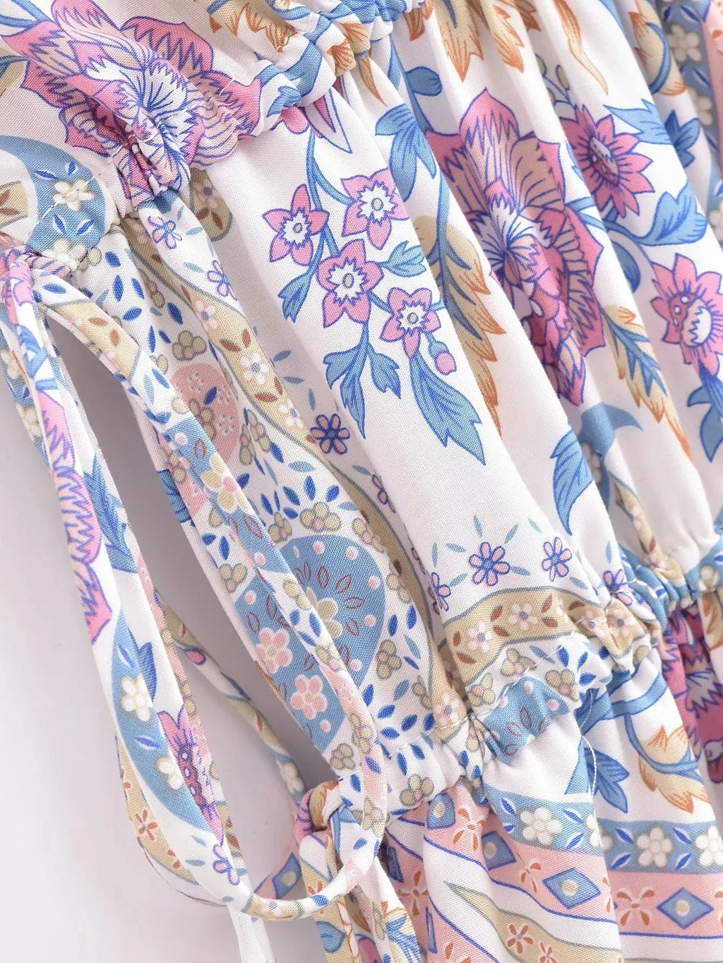 Paisley Print Bohemian Wide Leg Long Pants Jumpsuit Women Summer New Overalls Spaghetti Strap Loose Casual Boho Jumpsuit Tassel