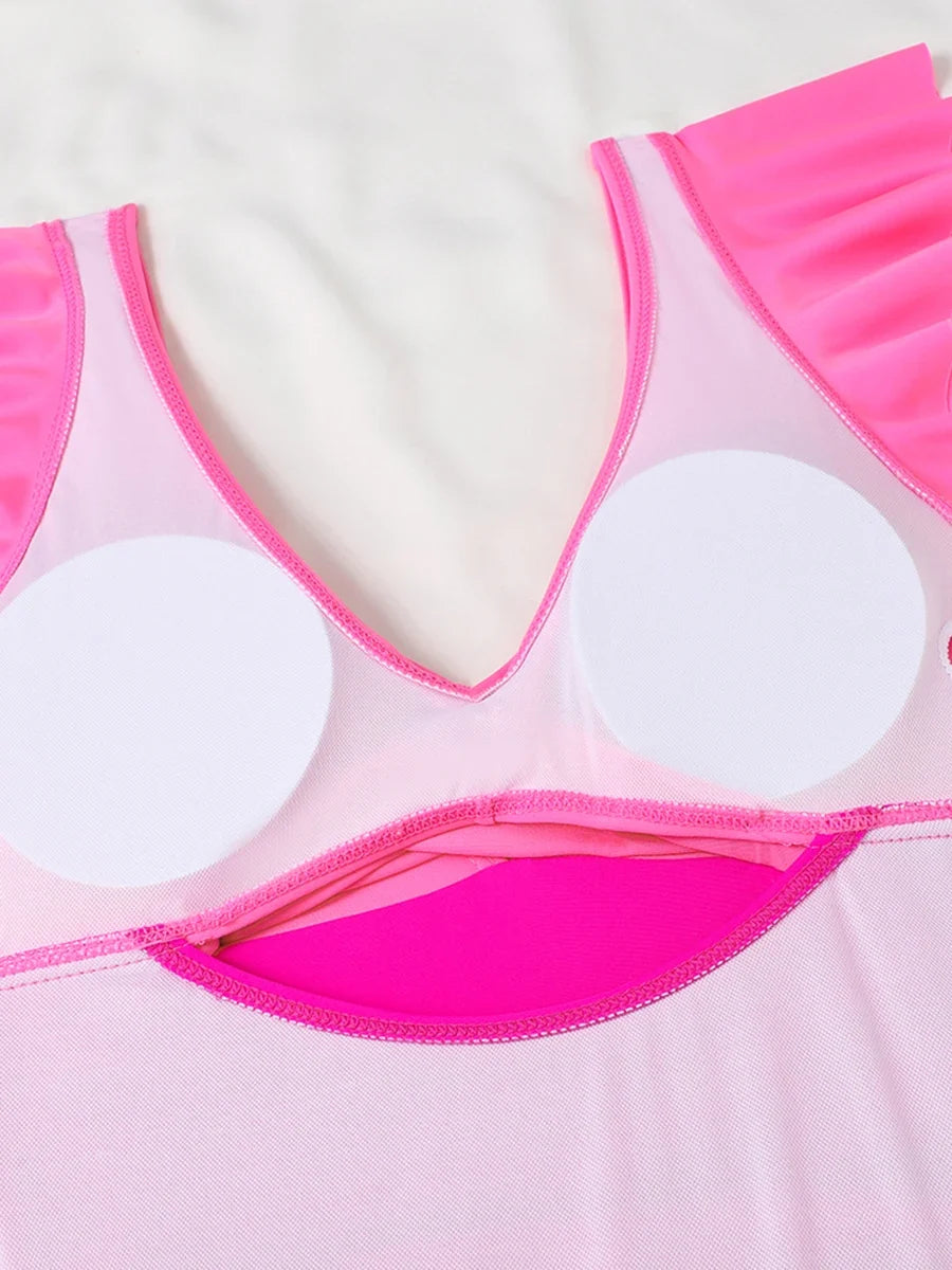 2026 Hollow Out Cross Ztvitality Swimsuit One Piece Solid Ruffle Swimwear Women Bathing Swimming Swim Suit Female Beach Wear
