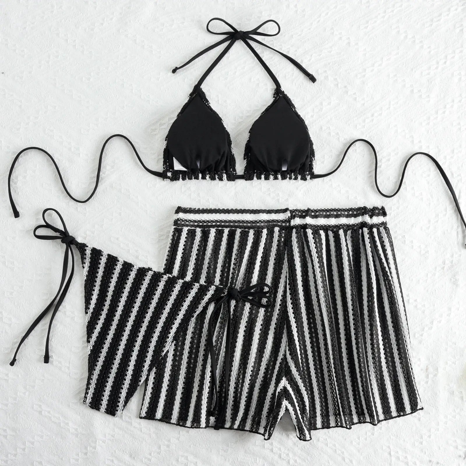 2026 Triangle String Bikinis Women 3 Pieces Swimwear Female Sexy Padded Swimsuit Bathers Bathing Swimming Swim Suit Beachwear