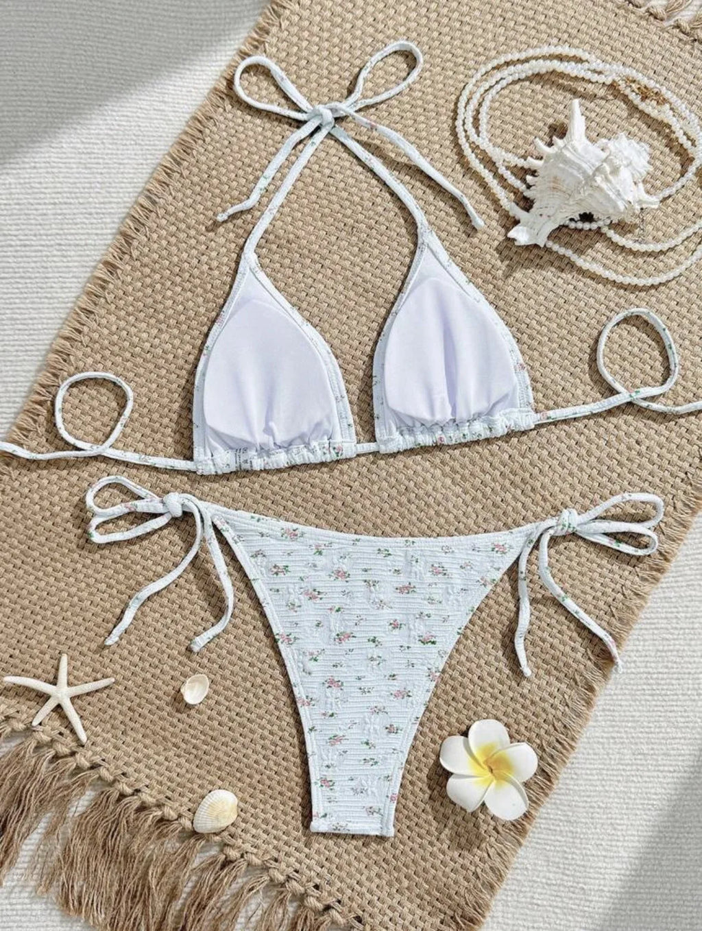 sexy floral print halter bikinis sets biquini micor string tie swimsuit Swimwear Biquini conjunto de bikini tankini beachwear