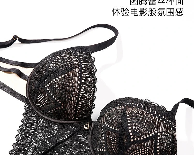 MOYISU Sexy Lace Bodysuit Push-Up Bra Set Small Chest Enhancer Anti-Sag Adjustable Straps Comfort Allure One-Pc Lingerie Fashion