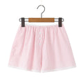 New French Style Lazy Loose Home Casual Button Lace Stripe Shorts For Woman Casual Elegant Fashion Style Pure Desire Casual QRCF