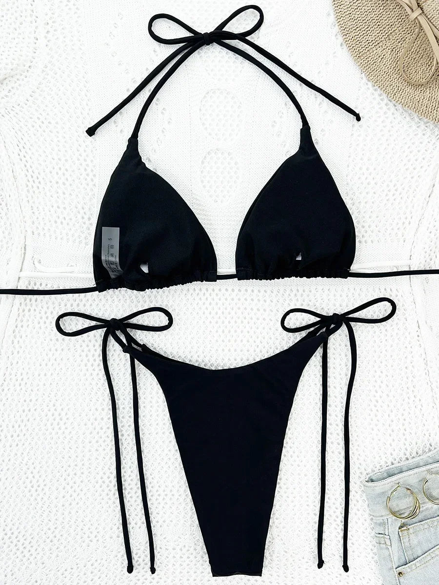 Shiny Sequins Rhinestones Diamond Bikini Women Swimsuit Female Swimwear Two Pieces Bikini Set Mini Micro Thong Bathing Suit Swim