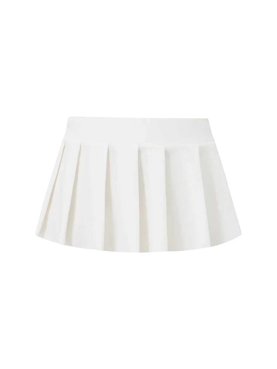 Women Frill Short Skirts Solid Color Low Waist Pleated Skirt Summer Sexy Hot Skirt Streetwear