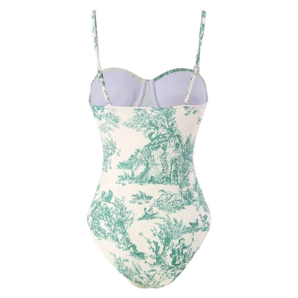 2026 New Arrival Push Up Women Bikini Set Floral Printed Ruffle Bikinis Strappy Bandage Swimwear Brazilian Biquini Bathing Suit