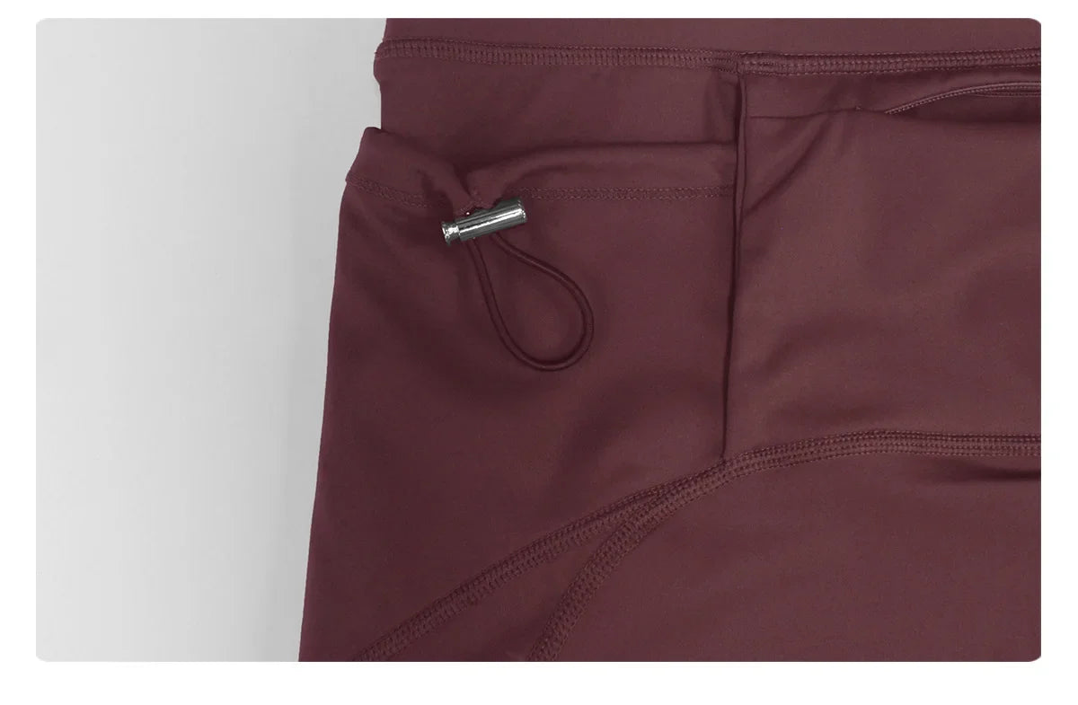 Naked High Waisted Yoga Shorts Women Quick Drying Side Pocket Cycling Pants Outdoor Abdominal and Hip Lifting Sports Shorts