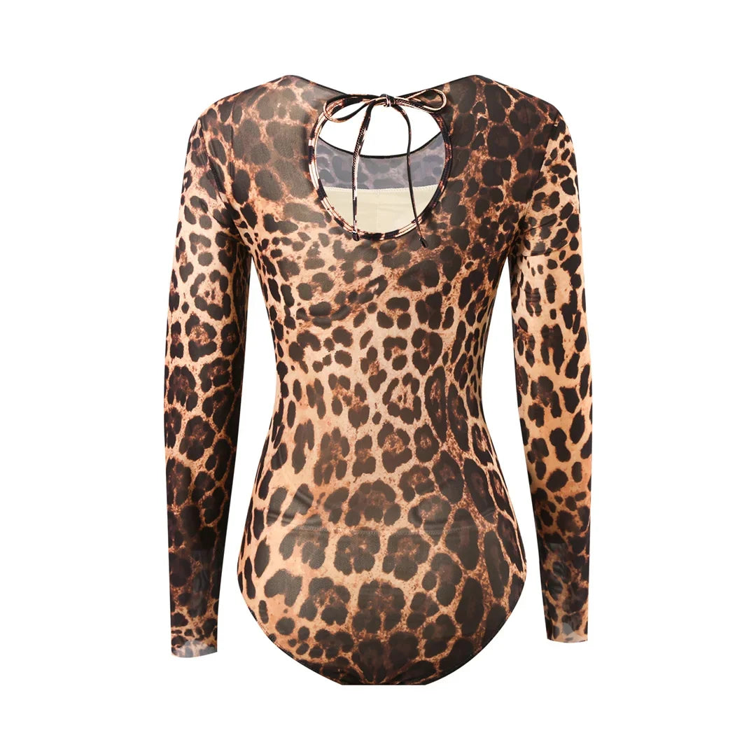S - XXL With Cover Up Long Sleeve Leopard Printed Women Swimwear One Piece Swimsuit Female Padded Bather Bathing Suit Swim V7353