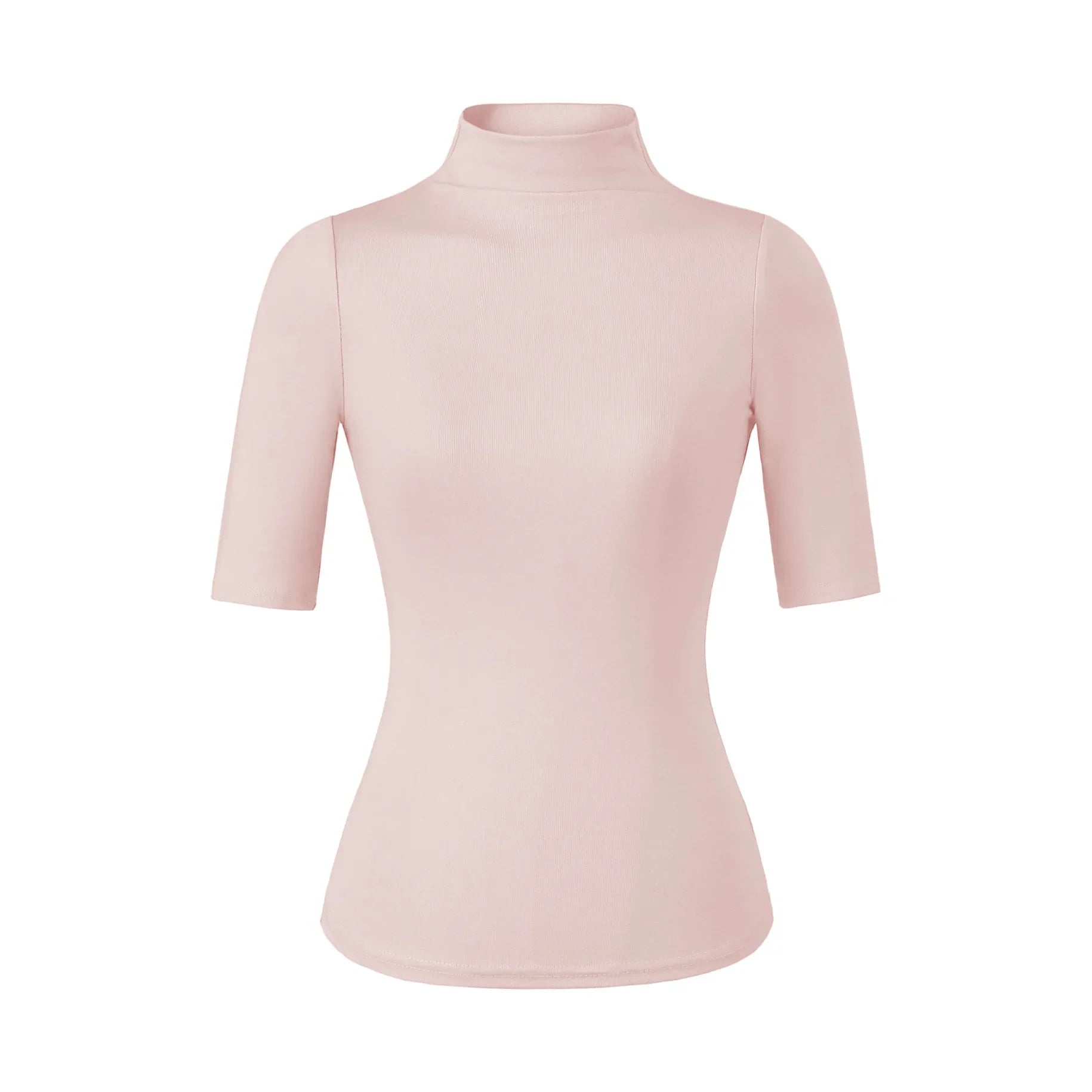 New Pure Desire Style High Neck Slim Fit Base Solid Color Casual T-Shirt Charming For Woman Elegant Fashion Soft T-Shirt M8IL