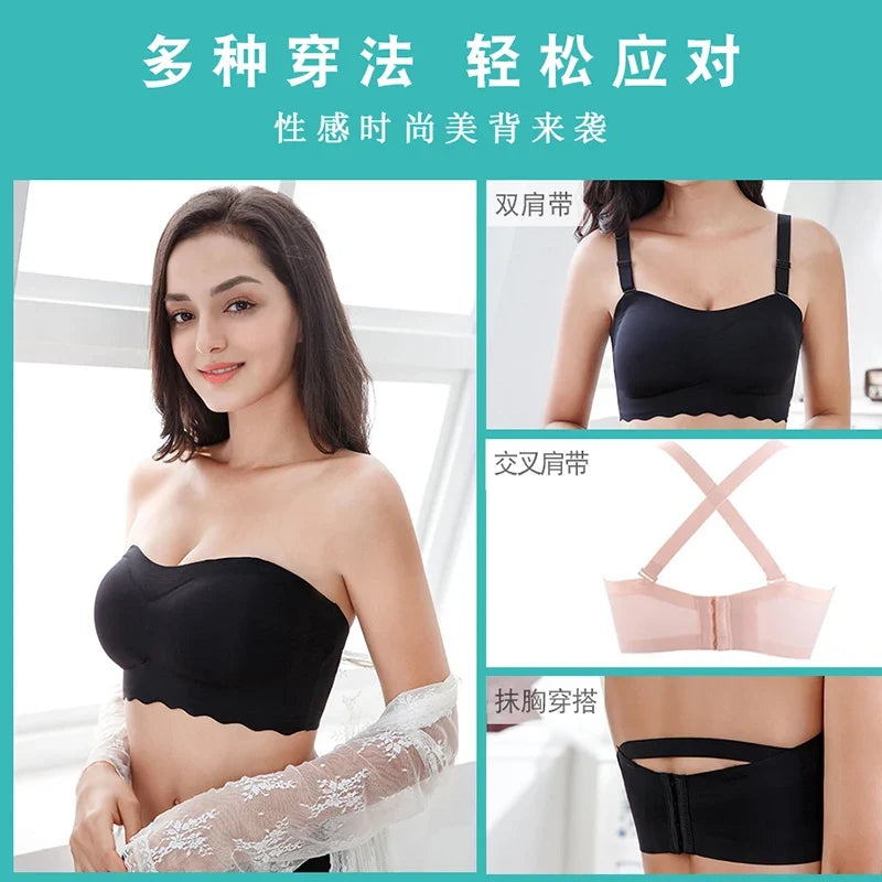 Push Up Bras for Women Underwear Invisible Strapless Bralette Large Size Brassiere Thin Mold Cap Bra 5XL 6XL Soutien Gorge Femme
