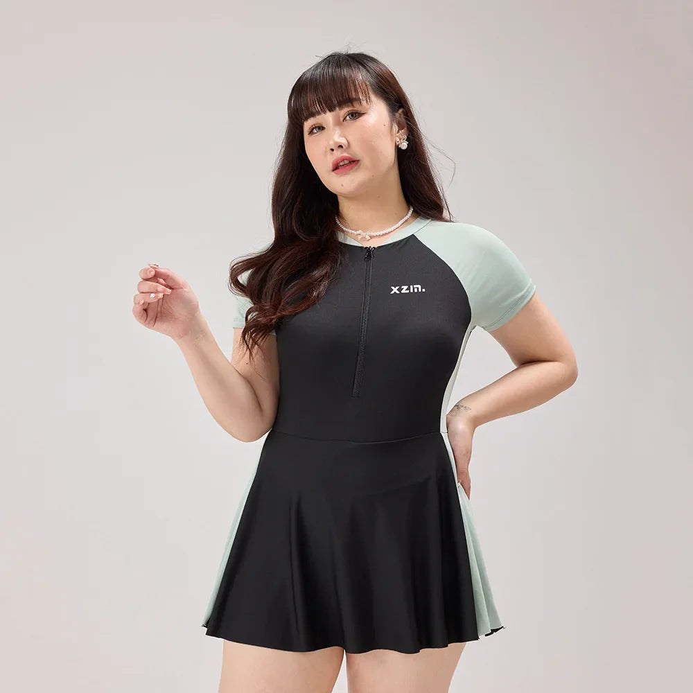 New Swimsuit Women's One-piece Flat Corner Pants Long Conservative Fairy Style  Slimming One-piece Hot Spring Swimsuit
