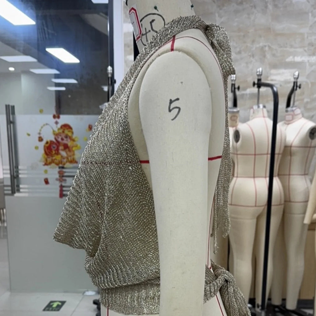 Fashion Summer Backless Tank Tops Women Sexy Solid Color Shiny Silk Lace Up Neck Sleeveless Camisole