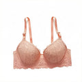 Pink lace gathered lifting sexy bra for all seasons daily women's underwear simple French style B6048