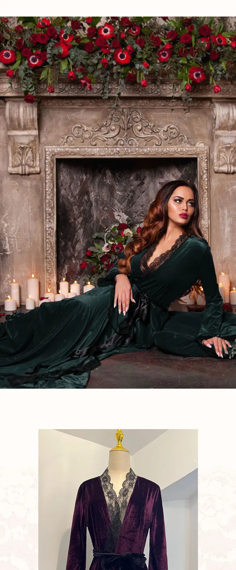 Ultra Long Morning Dress Gown Autumn Winter Velour Sleepwear Women Warm Bathrobe Kimono Sexy Lace Trim Nightgown Bride Homewear