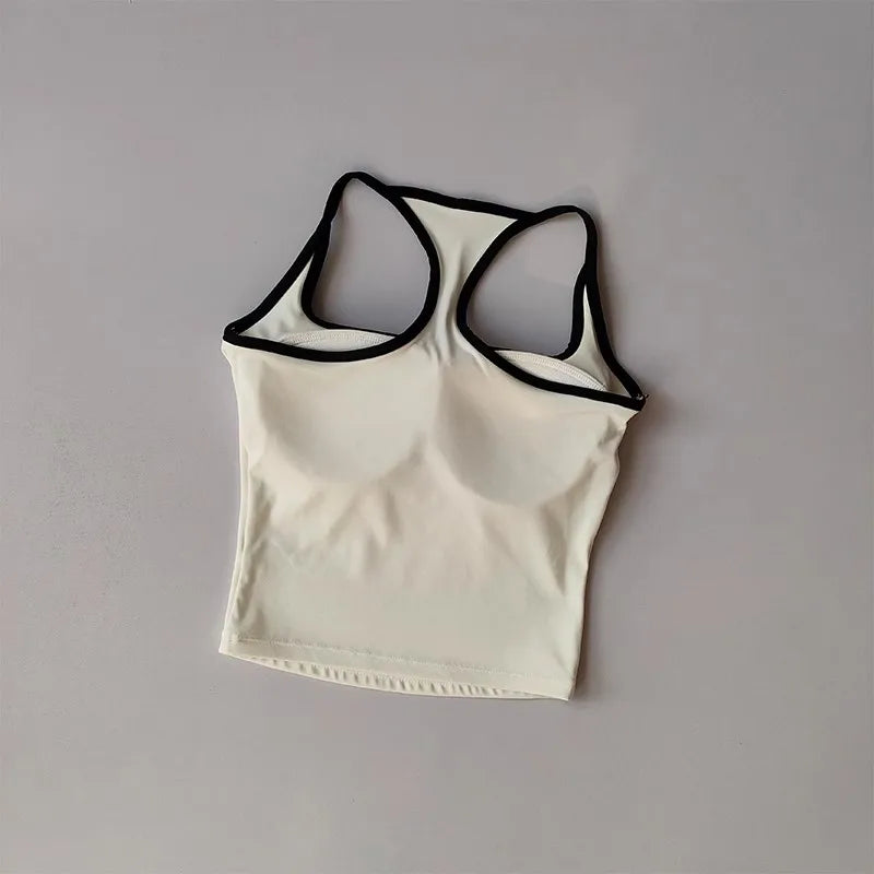 Women's Cross-Back Yoga Sports Vest One-Piece Cup Versatile Training Fitness Bra Colorful Fitness Clothing for Active Women