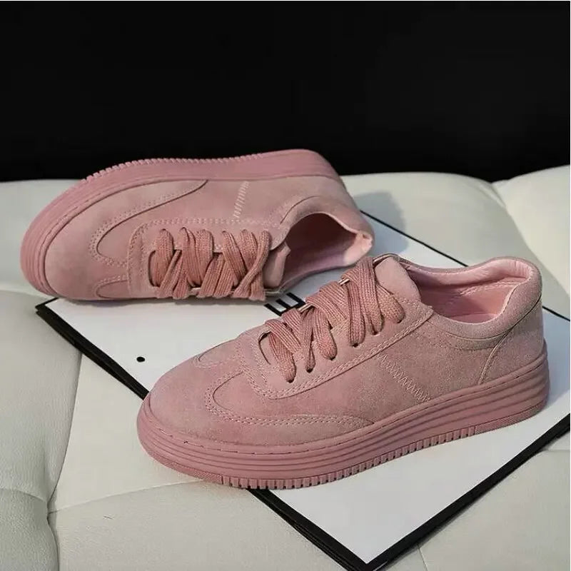 sneakers  Women casual low top leather shoes lightweight white Pink Shoes Breathable Creepers Platform flats Shoes  2020
