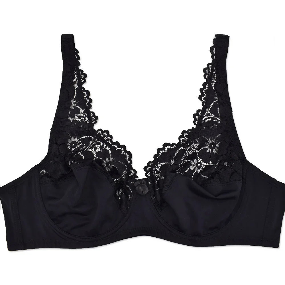 Bras For Womens Lingerie Floral Lace Bra Underwire Sexy Brassiere Perspective Plus Size BH Female Underwear Tops