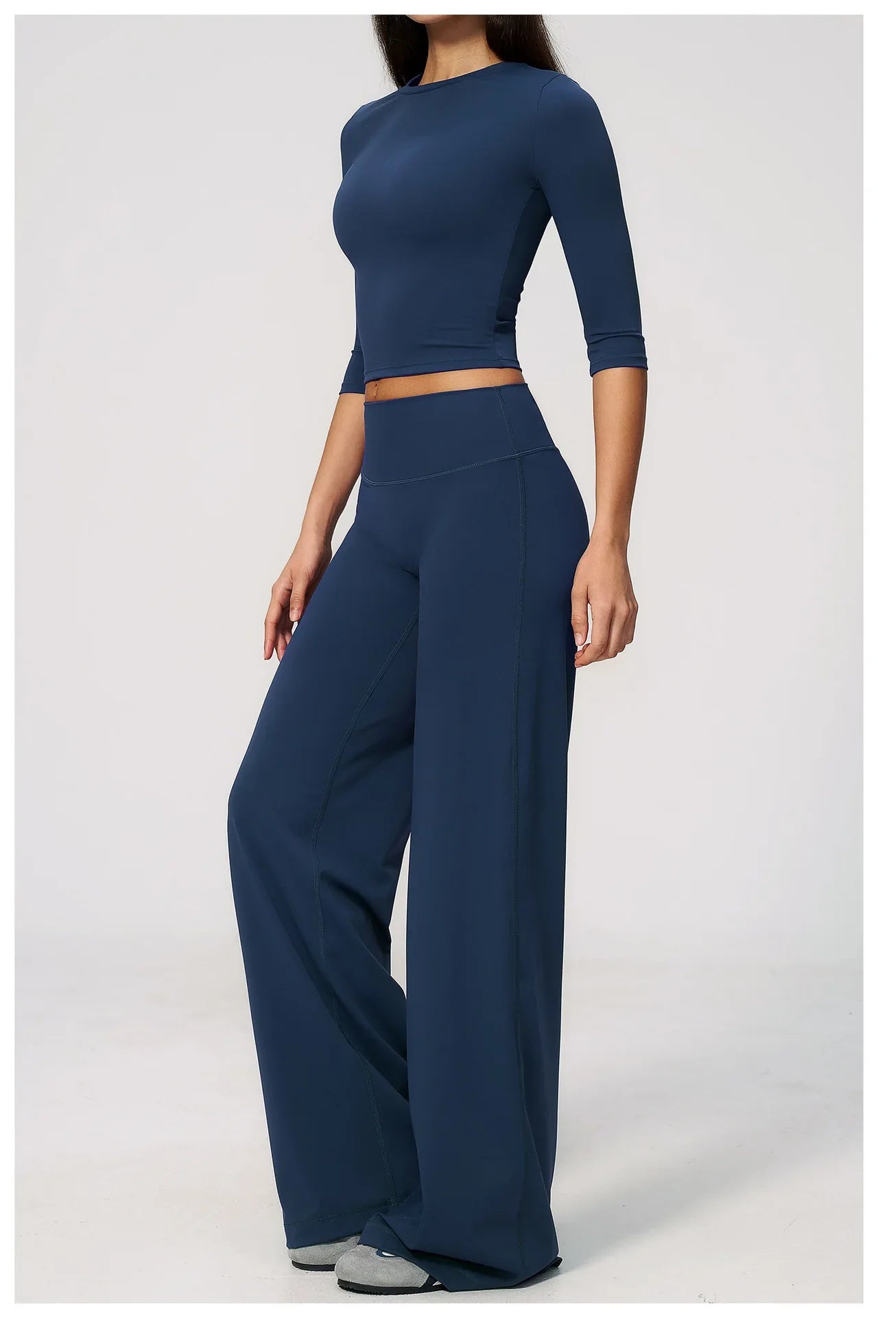 Women Tracksuit Yoga Sets Half Sleeve O Neck Slim Sports T Shirts Fitness Suit Outdoor High Waist Flare Pants Workout Clothes