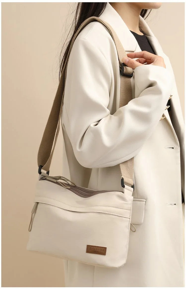 2026 New Women's Minimalist Solid Color Nylon Bag - Multi-functional, Casual, Waterproof & Portable Fashion Crossbody Bag