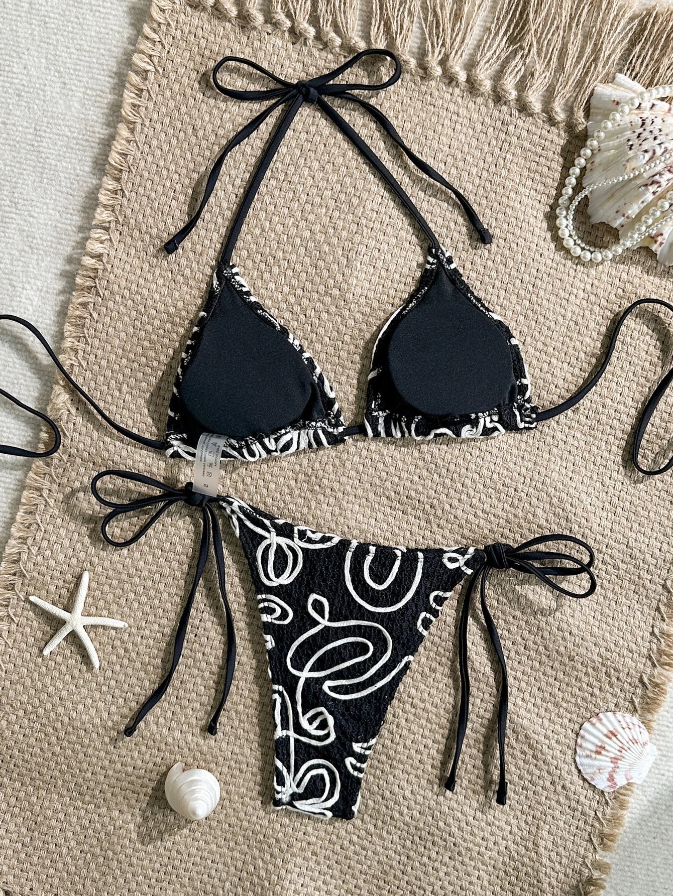 Sexy Black Lace Bikini Set Women 2026 Beach Push Up Bra Bandage Thong Swimsuit Brazilian Holiday Bathing Suit Two Piece Swimwear