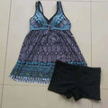 DEKA Large Size Swimwear Two Piece Swimsuit Women Sexy Leopard Tankini Print Flower Vintage Bodysuit Swim Beachwear Bathing Suit
