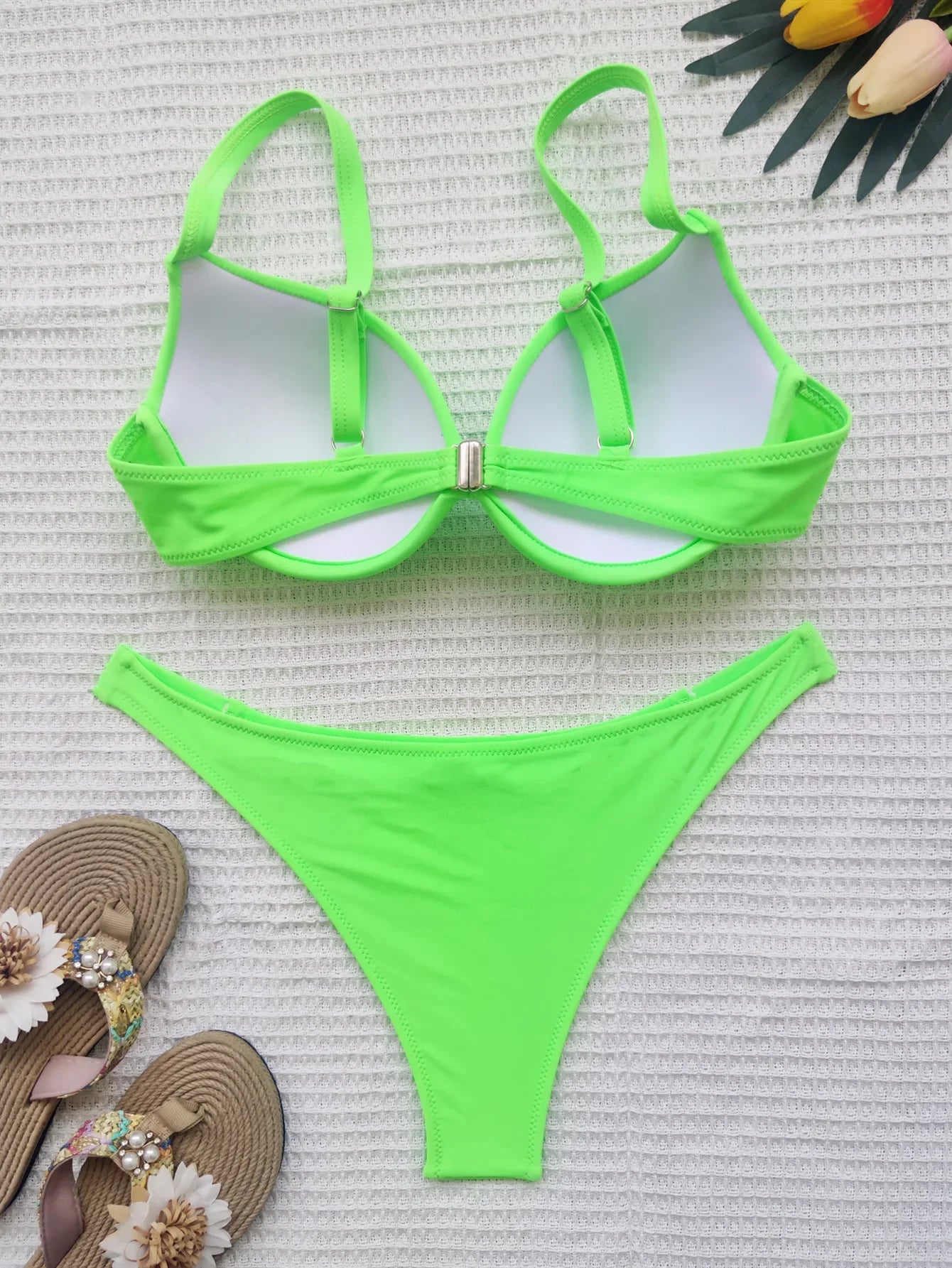 DEKA Sexy Solid Push Up Bikini Set Front Bow Knot Swimsuit Women Sexy Halter Two Piece Beachwear Bathing Suit Swimwear Biquini