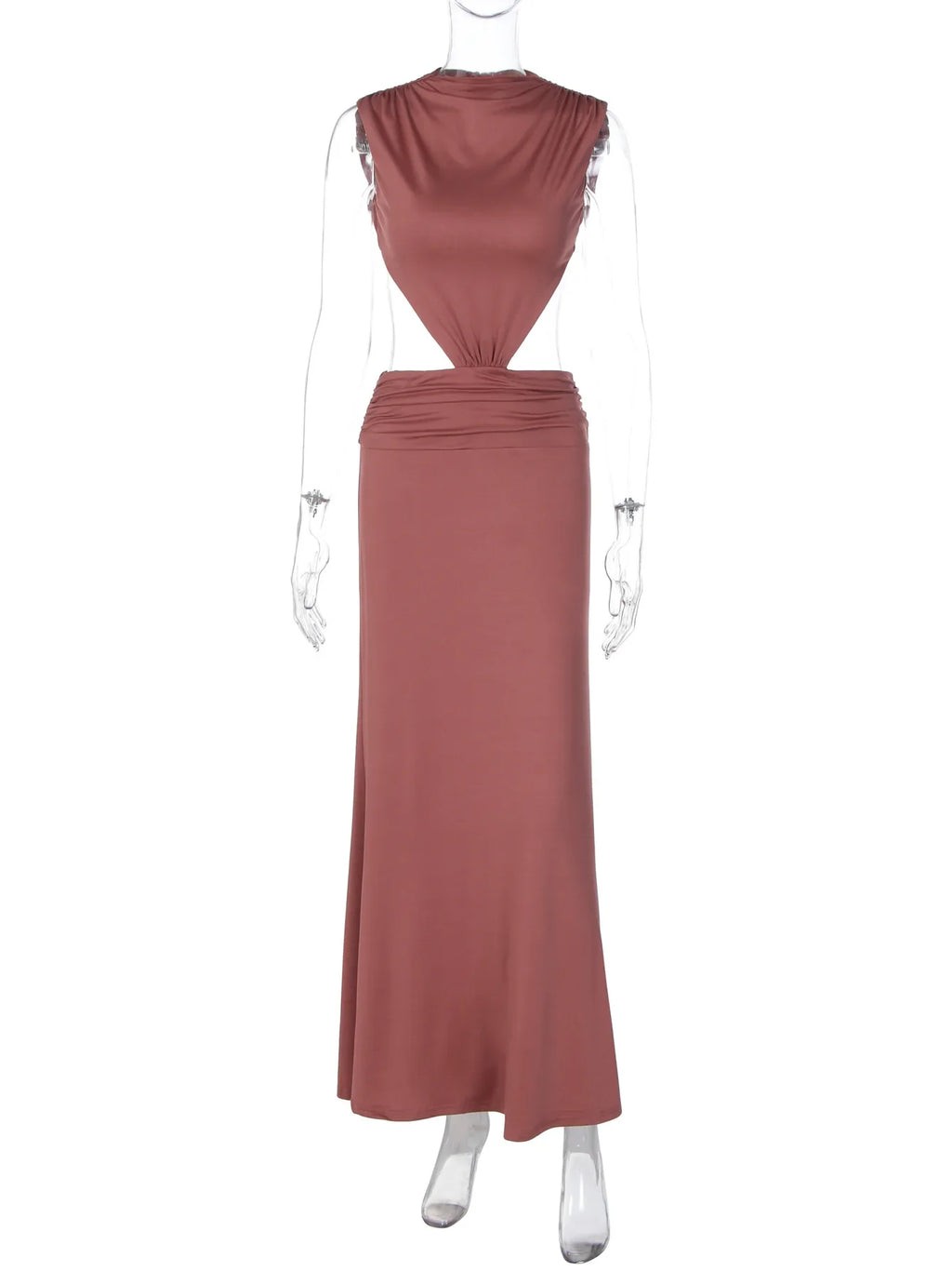 FDYOUI Elegant Sexy Sleeveless Backless Long Holiday Beach Dress Women Chic Hollow Out Solid Long Maxi Evening Party Dresses