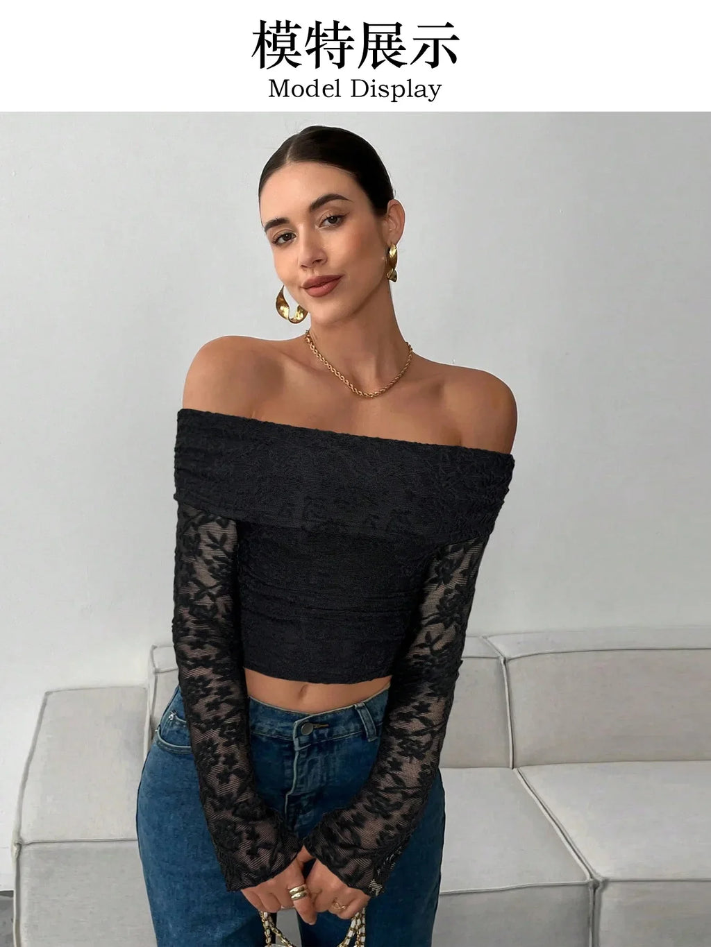 2025 autumn one-shoulder long-sleeved slim-fitting commuting inner top