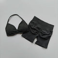 2PCS Backless Sports Bra High-Waisted Yoga Shorts Set Sexy Neck Hanging Design Abdomen Hip Lifting Fitness Outfit