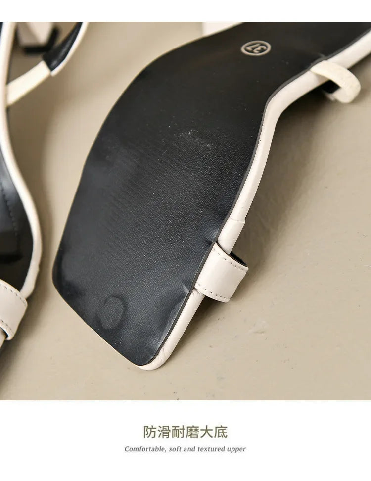 2026 New Women's Summer New Fashion Square Toe Simple Solid Color Sandals Outdoor Open Toe Casual Banquet Party Women's Sandals