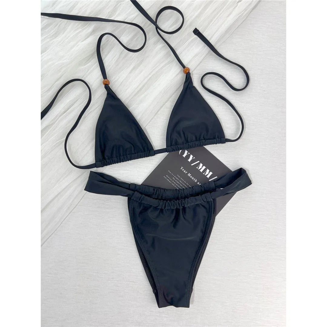 2026 Sexy Halter High Cut Leg Bikini Female Swimsuit Women Swimwear Two-Pieces Bikini Set Padded Bather Bathing Suit Swim V8386