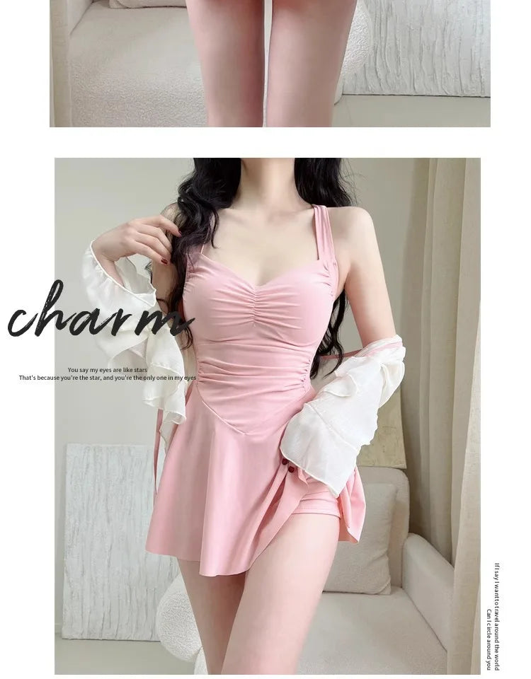 Summer New Women's One-piece Swimsuit, with Exposed Back, Slim and Sexy, Collection of Fairy Style Hot Spring Swimsuits