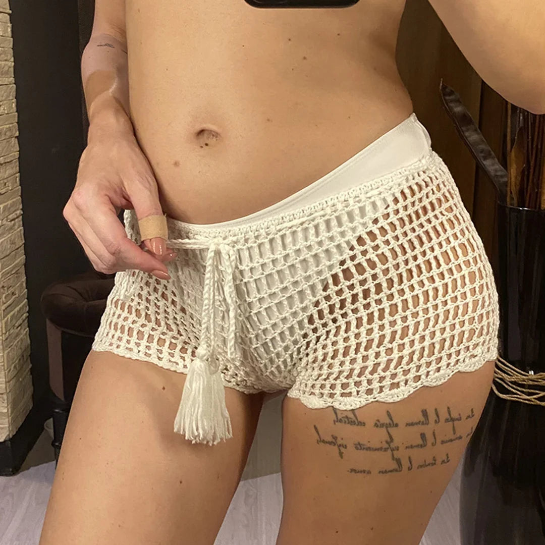 17 Colors Bikini Bottom Hollow Out Mini Shorts Swim Brief Women Swimwear Female Bather Brazilian Tanga Panties Underwear V7011