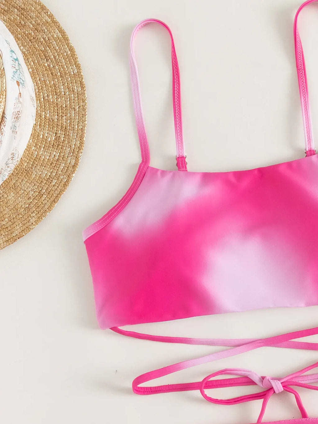 3 Pieces Ombre Lace Up Bikini Swimsuit & Beach Skirt Sexy Swimwear Women 2026 Bathing Swimming Swim Suit Female Summer Beachwear