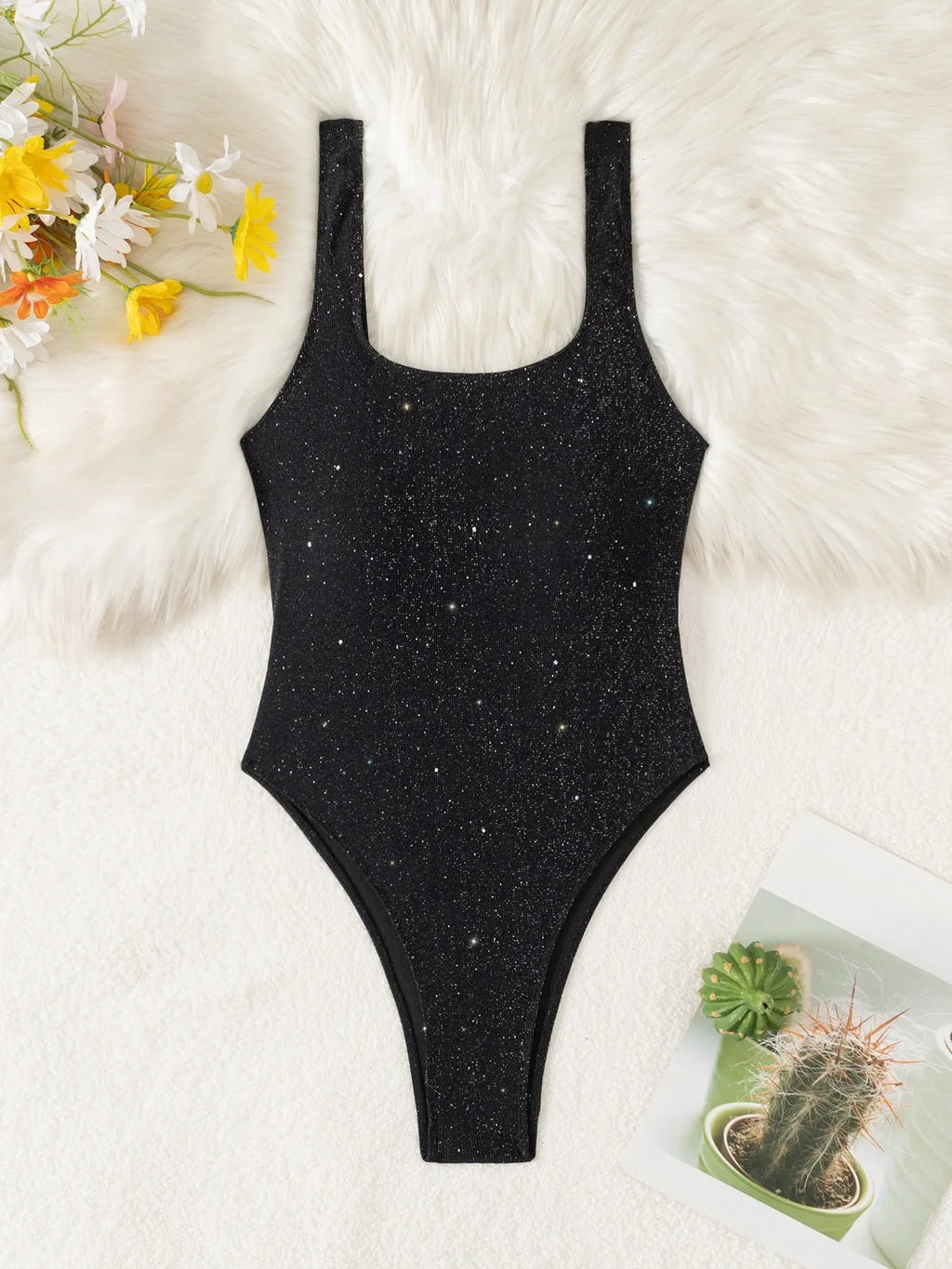 DEKA  Summer Solid Sexy Backless Shiny Swimsuit Women One Piece Swimwear Beach Wear Slimming Bathing Suit