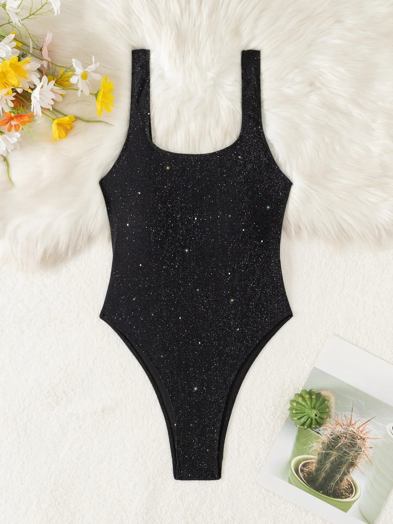 DEKA  Summer Solid Sexy Backless Shiny Swimsuit Women One Piece Swimwear Beach Wear Slimming Bathing Suit