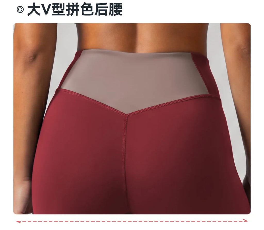 Summer Color-block Yoga Sets Women Thin Strap Open Back Shockproof Sports Bra Tight High Waist Leggings Training Fitness Suits